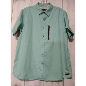 Canada Short Sleeve Button Up‎ Shirt Zip Pocket Casual Outdoors Mens